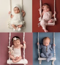 Baby Swing New Born Photography Props Wooden Chair Posing Aid Furniture Infants