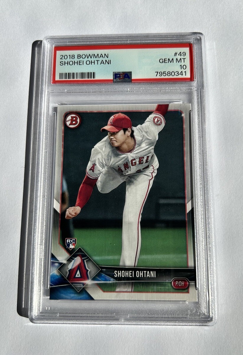 大谷翔平 2018 Topps Bowman Rookie # 49 Amazon.com: Shohei Ohtani Rookie Card 2018 Bowman #49 PSA 9