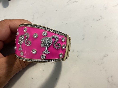 VERY RARE AUTHENTIC SIGNED HEIDI DAUS BARBIE PINK ENAMEL CRYSTAL BRACELET NR - Picture 7 of 9