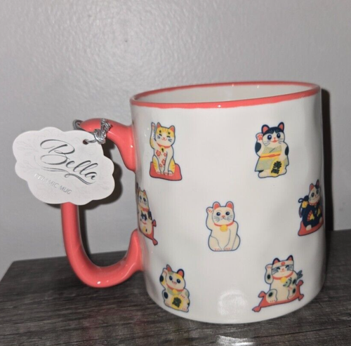 ASIAN KITTY CATS Mug By 10 Strawberry Street 16oz Bella Cat Brand New - Picture 2 of 4
