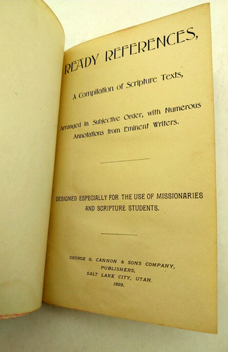 Ready References (Rare 1899 Hardcover) George Q Cannon & Sons, Mormon LDS, Utah - Picture 12 of 18