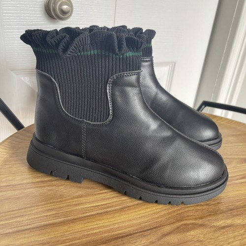 Booties schwarz Chelsea große Mädchen Stiefeletten Gr. EU 36 US 6 Freizeit warm Seitenreißverschluss - Bild 3 von 23