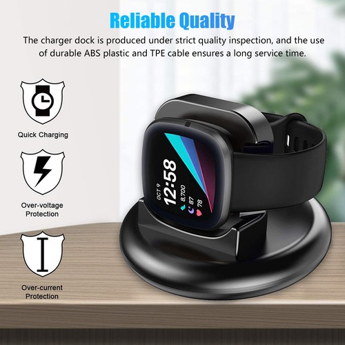 Wireless Charger For Fitbit Versa 4 Sense2/ 3/Sense USB Fast Charging Dock Cable - Picture 2 of 10