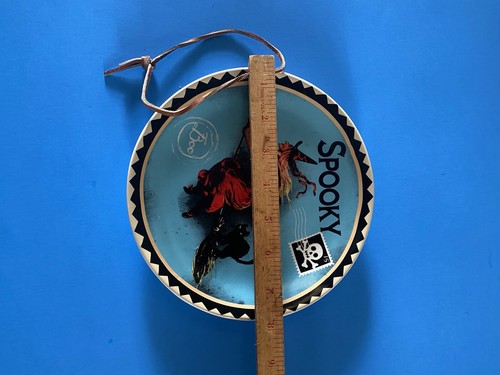 Halloween PLATE Witch On Broom 8" OLD WORLD STYLE Black Cat TrickOrTreat Ceramic - Picture 7 of 11