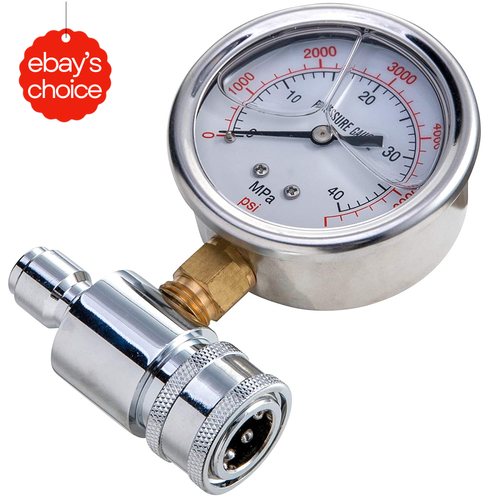 6000 PSI Pressure Washer Gauge 3/8 Inch Quick Connect Power Cleaning Tool - Picture 3 of 12