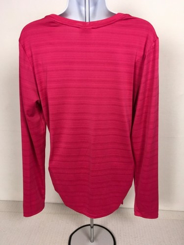 Danskin Now Womens Top Size L 12 14 Bright Pink Long Sleeves Scoop Neckline - Picture 4 of 14