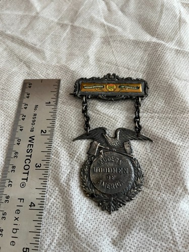 Antik Vintage Medaille Abzeichen Modern Woodmen of America MWA Whitehead und Hoag Co