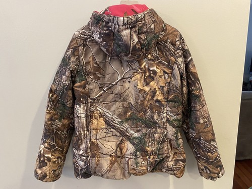 RealTree Xtra Women’s Jacket Puffer Hood Hunt Coat Camo Pink Full Zip Medium - Picture 6 of 11
