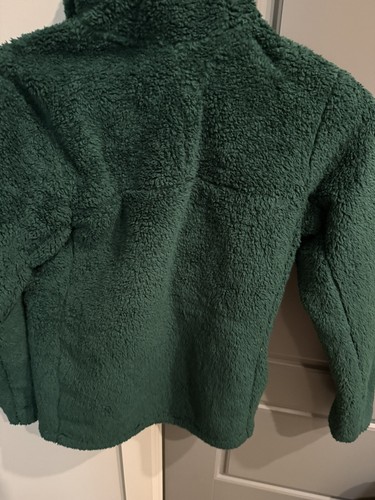 North Face Pullover Green Hoodie Sherpa  Fuzzy Boys Youth  LG Size  14-16 - Picture 7 of 7