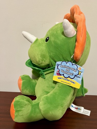 NWT Wellobeez Clean Crew Antimicrobial Dino Green Plush Stuffed Animal 10" - Picture 6 of 11