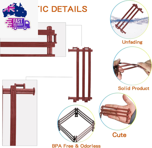 40PCS Corral Fence Toy Accessories Panel Set Farm Corral Fence with Gate Horse P - Picture 4 of 12