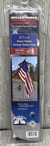 Valley Forge 2.5' x 4' Sewn Nylon Self-Sleeved United States Flag Made in USA