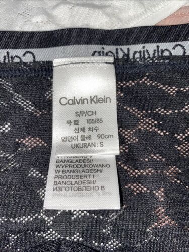 Calvin Klein Lacey Cheeky Panties x3 Black/White/Nude Size S PCA L5 - Picture 4 of 5