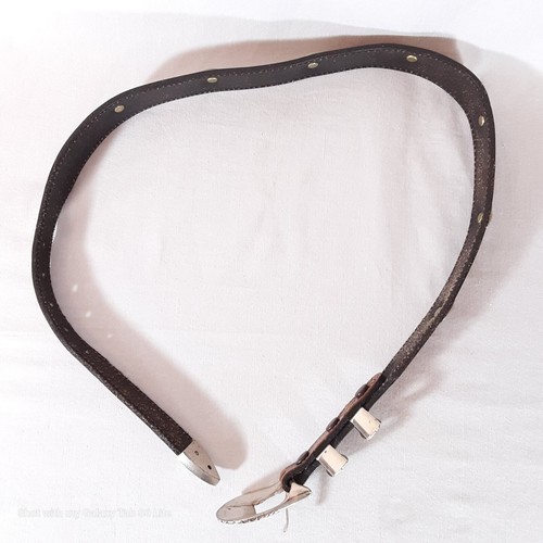 Appaloosa Trading Co Belt Womens 26 Tan Nickel Coin Studded Leather - Picture 6 of 12