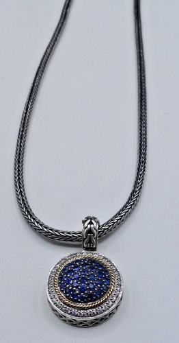 Effy Blue Pendant Necklace with pave diamonds - Picture 9 of 12