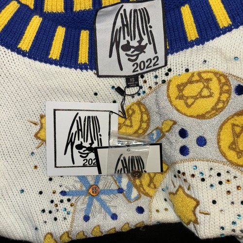 Whoopi 'c' For Chanukka Baumwollmischung Rundhalsausschnitt Pullover Extra SMALL 169 $ XS - Bild 6 von 6