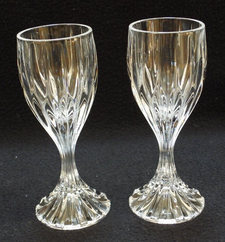 Set of 2 Mikasa Park Lane Crystal Cordial Shot Glasses 5" Tall
