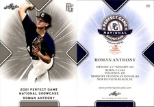 ROMAN ANTHONY 2021 LEAF PERFECT GAME "NATIONAL SHOWCASE" ROOKIE CARD #88