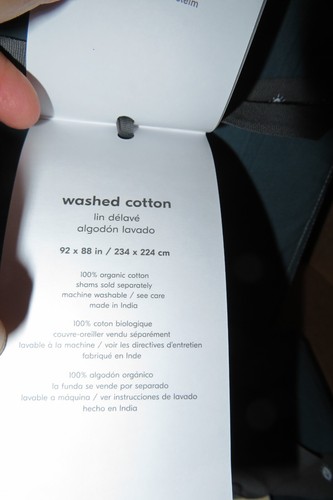 West Elm Organic Washed Cotton Percale Duvet Cover Full/Queen & 2-Shams New - Picture 10 of 12