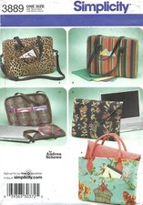 Simplicity 3889 Laptop Computer Bags & Tech Sleeve UNCUT Sewing Pattern OOP