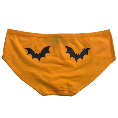 NWT VICTORIA'S SECRET PINK Hipster Pantie Sz S-M-L-XL-XXL Orange Black Bats
