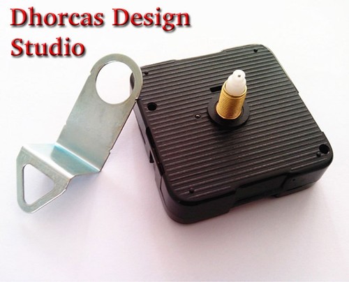 (#03) Quartz Clock Motor 1/2" threaded, LONG SHAFT quiet motor, HANGER & 6" hand - Picture 2 of 6