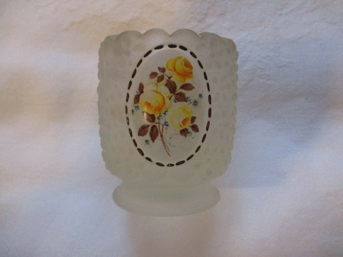 Vintage Viking USA Satin Glass Toothpick Holder Flowers - Picture 3 of 8