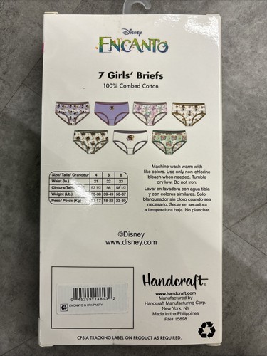 New Disney ENCANTO Girls Size 6 Cotton Briefs 7 pack Underwear Panties - Picture 2 of 2