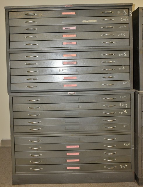 Metal Map Cabinet