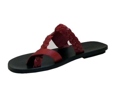 Men's Davinci Leather Push in Toe Strap woven Sandals 1432 - Picture 17 of 21