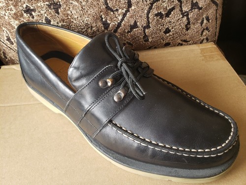 Salvatore Ferragamo DECK BOOT Halbschuh schwarz Leder Herren 11 UK/11,5-12 US $ 990 - Bild 4 von 18
