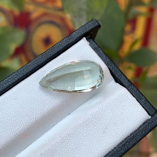 Natural Cut 9.05 Carat Radiated Green Amethyst/Prasiolite Pear Faceted Loose Gem - Picture 4 of 4