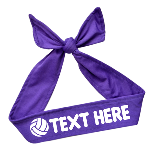 Volleyball Tie Back Sport Headband Personalized in VINYL Text Quantity Discounts - Picture 16 of 30