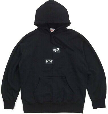 FW18 Supreme x Comme des Garcons CDG Split BOGO Box Logo Hoodie L size  Large