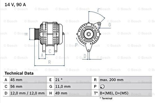 BOSCH Alternator Fits ALFA ROMEO 147 GT FIAT Punto LANCIA Lybra 97-12 0986046090 - Picture 2 of 2