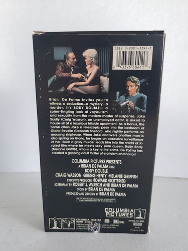 Body Double (VHS, 1987) Brian De Palma, Noir Suspense Thriller, Craig Wasson - Picture 2 of 3