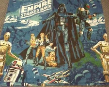 Star Wars The Empire Strikes Back Vtg 3yds (110"X 110") Pattern Fabric 1979