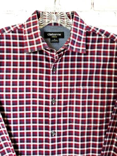Camisa Claiborne Elastizada a Cuadros a Cuadros Mangas Largas Medianas Botones Nueva Sin Etiquetas - Imagen 3 de 10