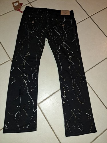True Religion Jeans Mens 36x34 Paint Splatter Relax Straight Flap - 第 6/6 張圖片