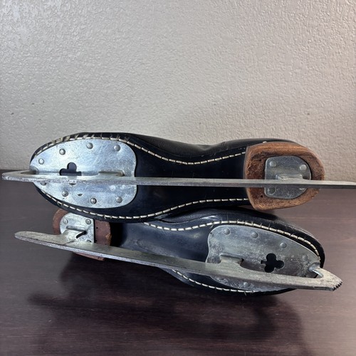 Vintage Canadian Flyer Union Tempered Steel Hockey Skates Size 11 - Picture 15 of 21