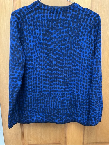 Jaegar Cashmere/wool blue&black leopard print animal print jumper L (bx52) - Picture 7 of 8