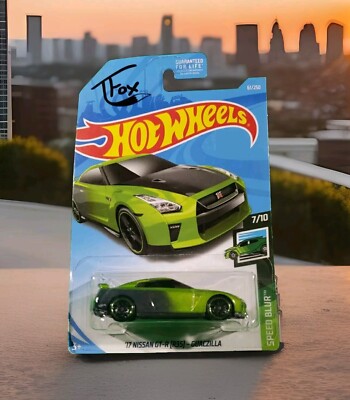 Hot Wheels Speed Blur '17 Nissan GT-R (R35) Guaczilla 7/10 Green 61/250 T Fox