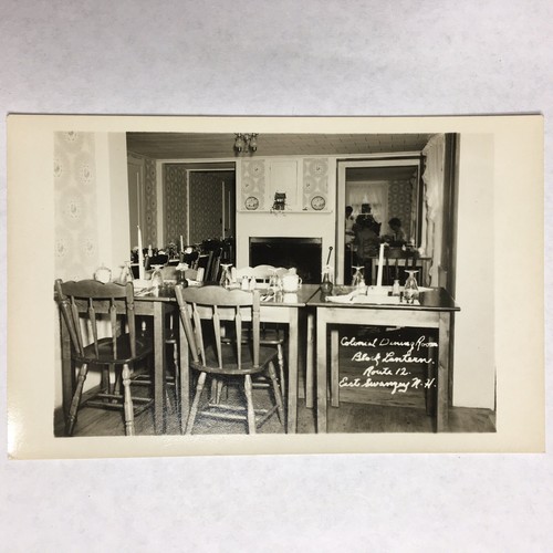 Postal RPPC Black Lantern Restaurant Route 12 Keene New Hampshire Comedor Área - Imagen 1 de 2