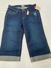 Girls OSHKOSH BGOSH Dark Wash Cropped Jeans Sz 12 NEW NWT