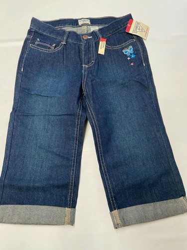 Girls OSHKOSH BGOSH Dark Wash Cropped Jeans Sz 12 NEW NWT - Picture 1 of 4
