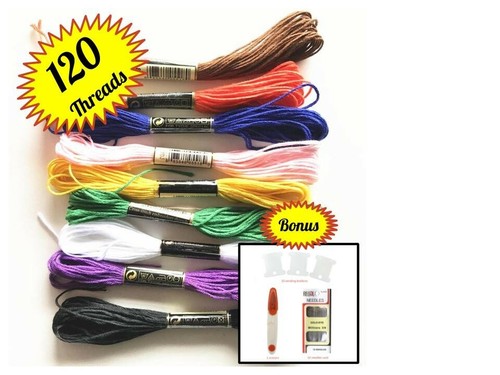 Bulk 100 Individually Packaged Embroidery Floss Packs Multicolor Thread Packs - Picture 2 of 9