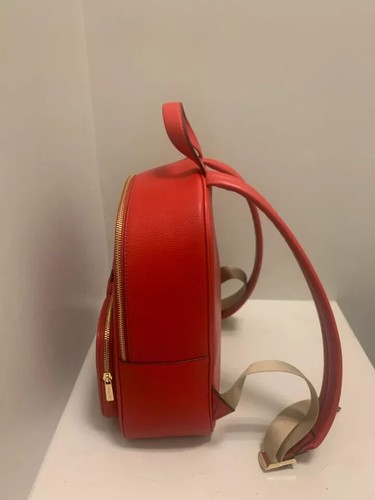Michael Kors Jet Set Item Medium Women Fashion Zip Pocket Backpack Leather Red - Picture 5 of 8