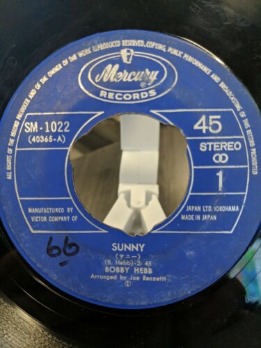 Bobby Hebb - Sunny/Bread JAPANESE 45 RPM 7" Single JF2, SM-1022 Victor Records - Picture 2 of 3