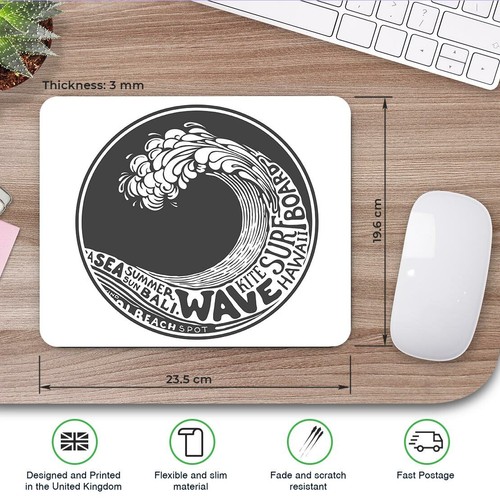 Rectangle Mouse Mat BW - Surfer Wave Bali Surf Kite #39820 - Bild 2 von 8