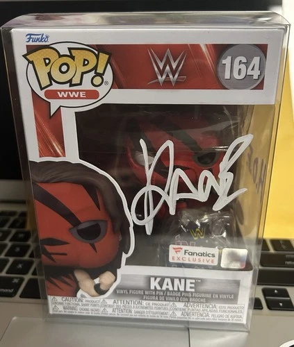 WWE Kane signed Funko Pop w/HOF Inscription Autograph JSA Protector